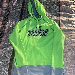 Neon green nike drawstring hoodie